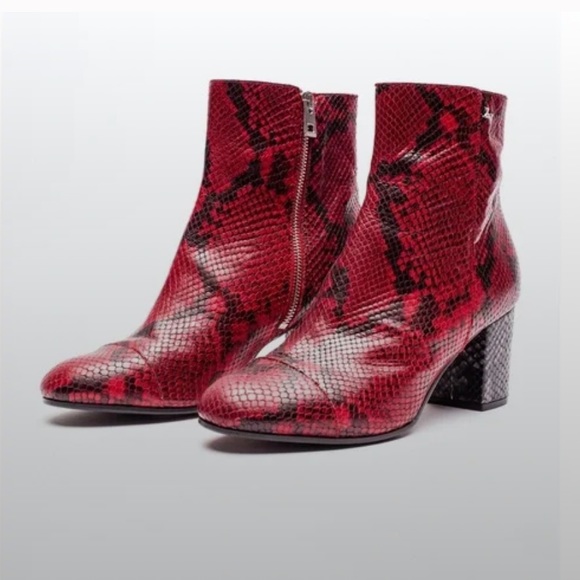 Zadig & Voltaire Lena Wild Boots, Red Snake - Picture 1 of 5